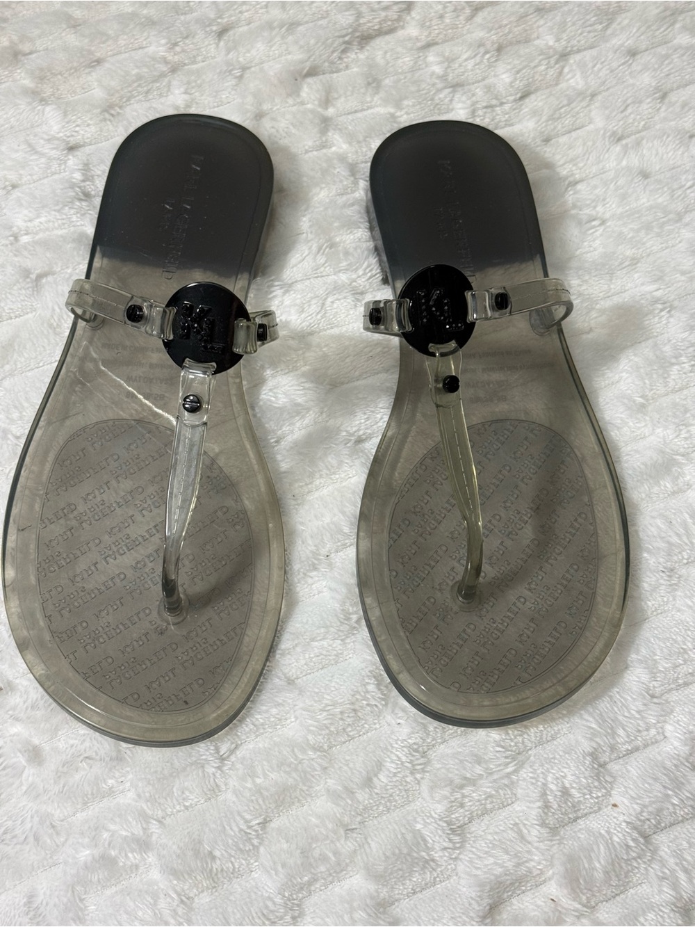 KARL LAGERFELD (PARIS) TRANSLUCENT SANDALS $109